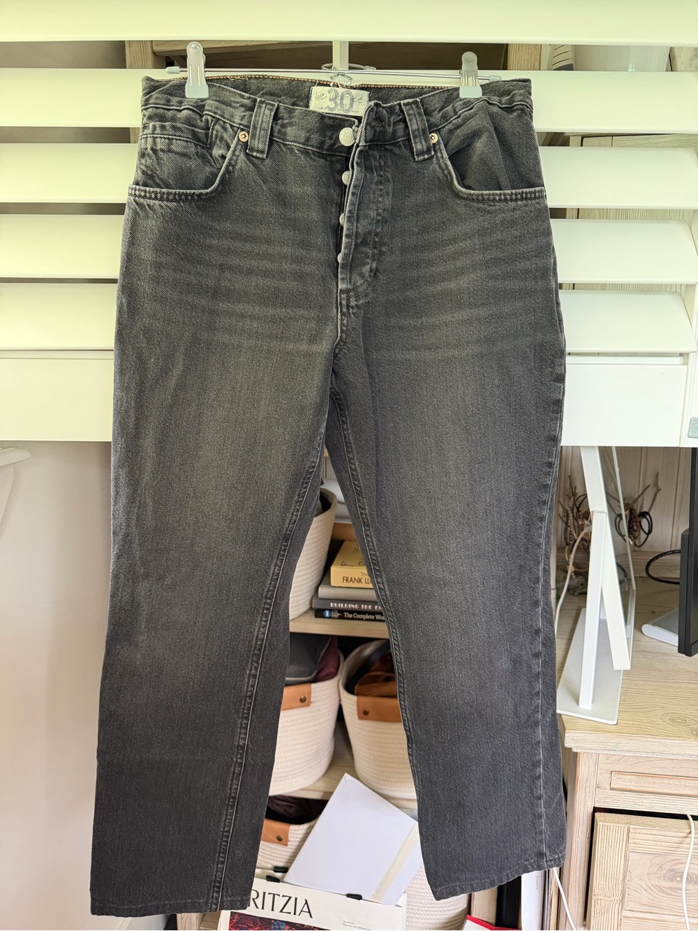 Free People Women's Black Faded Boot Cut Jeans